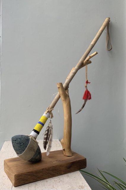 Mazza con testa in pietra (stone headed war club)